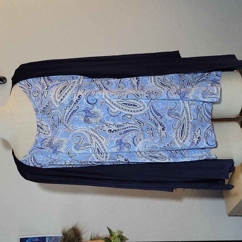 CROFT& BARROW Attached Cardigan Paisley Tunic Shirt 2X - Picture 4 of 12